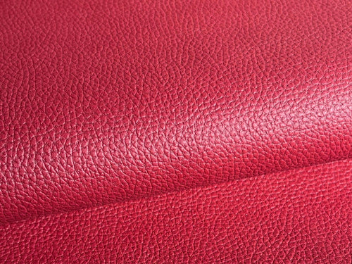 Red Pebbled Vegan Leather