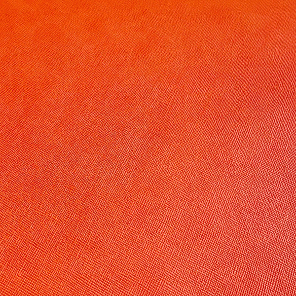 Orange Saffiano Vegan Leather