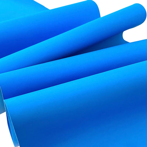 Fluorescent Sky-Blue Satin Vegan Leather