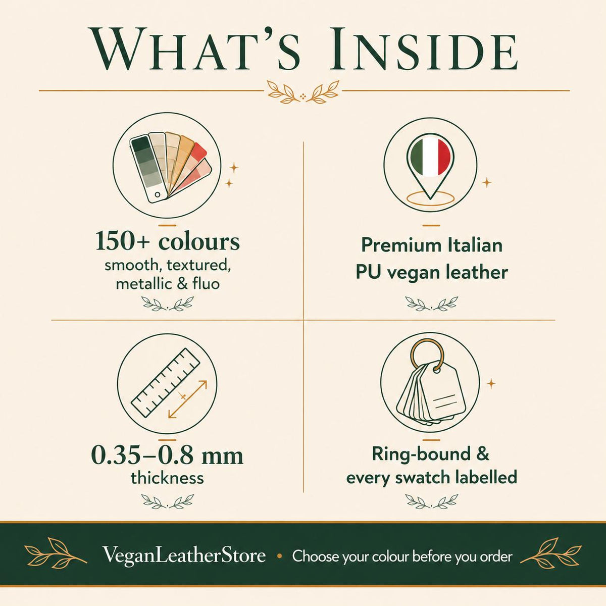 137+ vegan leather swatches sample pack